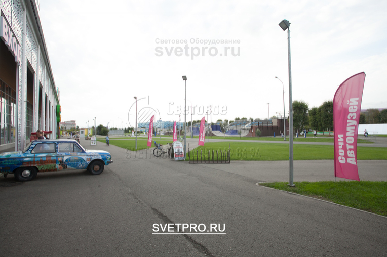 Установка опор ОГК-3 в г. Сочи под освещение автомузея