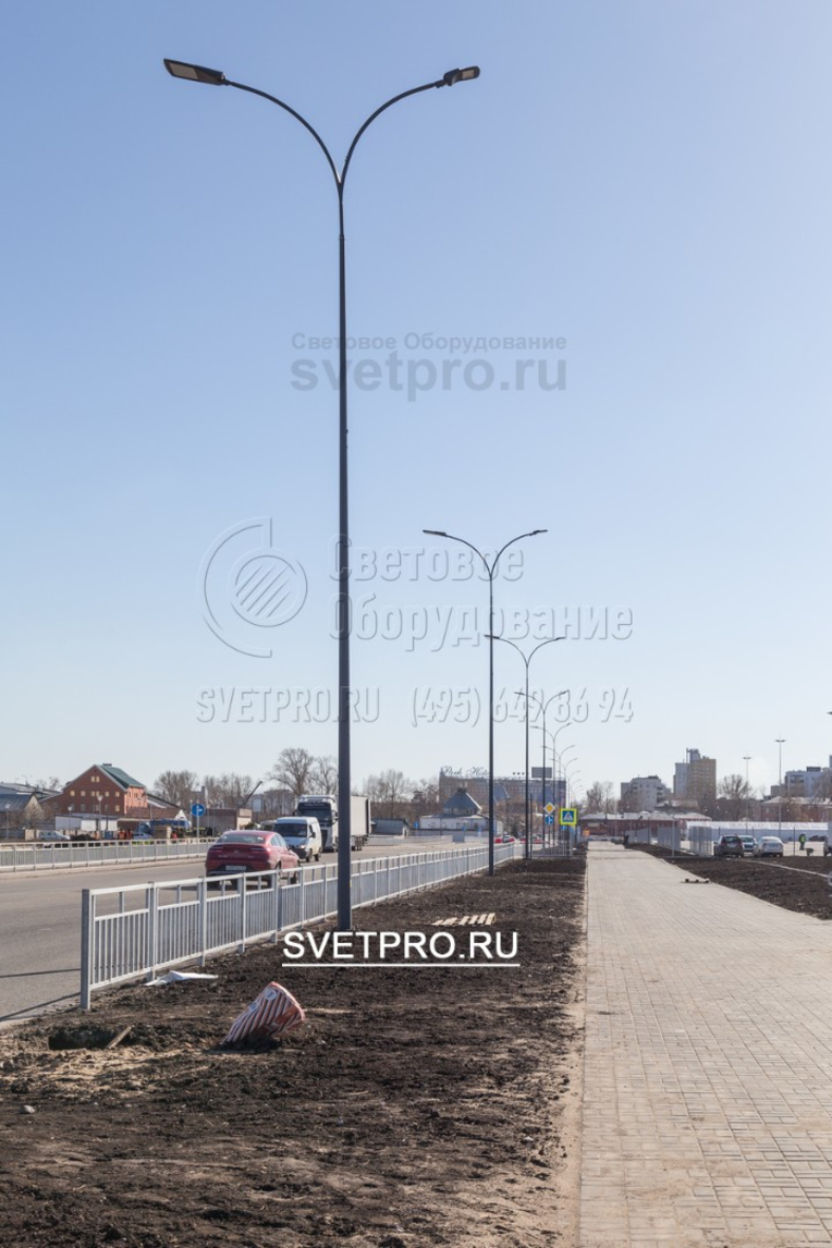 Использование опор ОГК-6 выгодно для освещения в две стороны, для освещения тротуара и освещения проезжей части. 