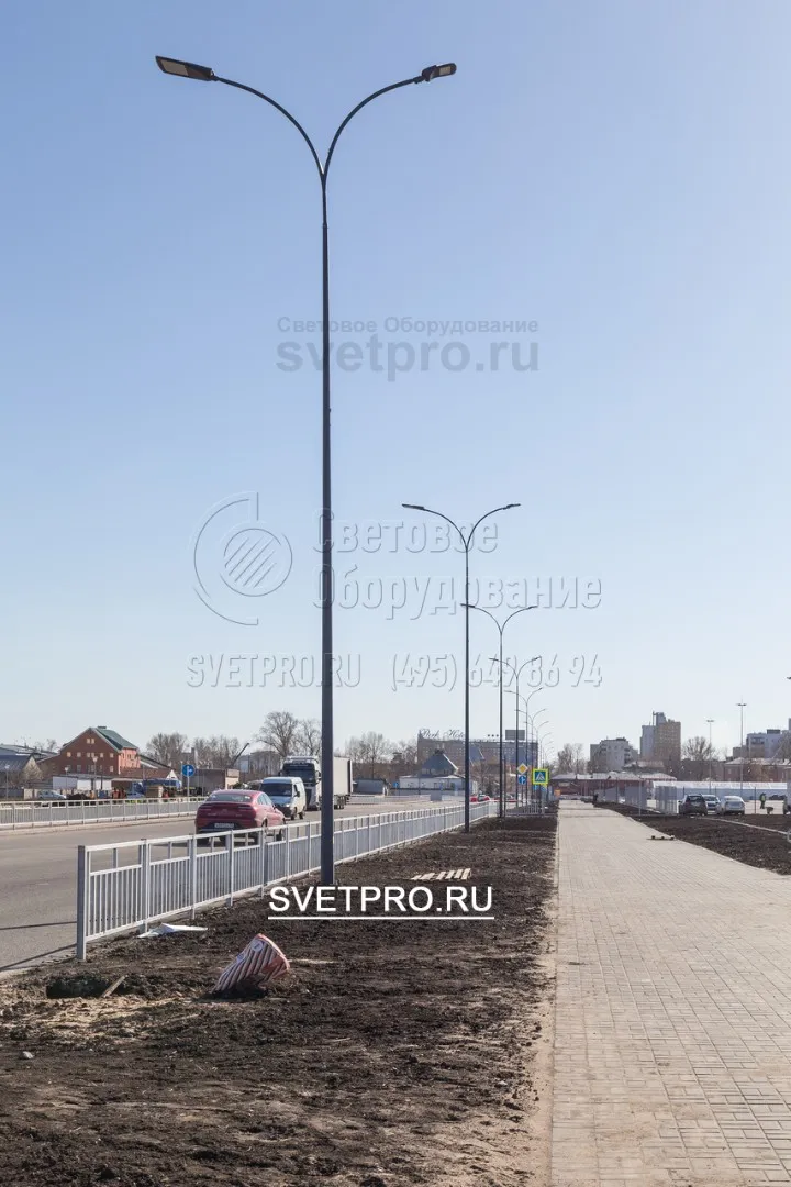 Использование опор ОГК-6 выгодно для освещения в две стороны, для освещения тротуара и освещения проезжей части. 