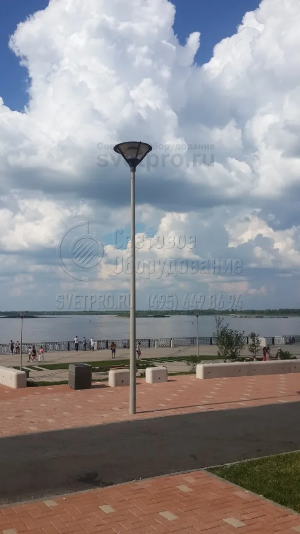 Освещение Нижневолжской набережной опорами НПК-6,0/7,25-02-ц. л., г. Нижний Новгород.