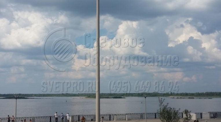 Освещение Нижневолжской набережной опорами НПК-6,0/7,25-02-ц. л., г. Нижний Новгород.