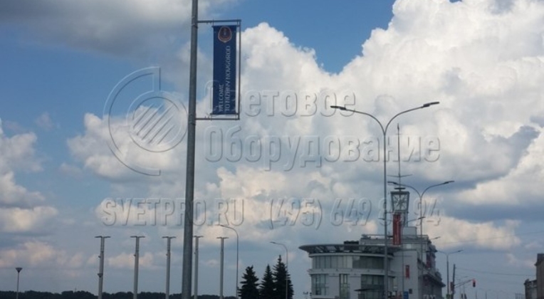 Освещение опорами НПК-8,0/9,5-02-ц. Нижневолжской набережной и прилегающей к ней парковки, г. Нижний Новгород.