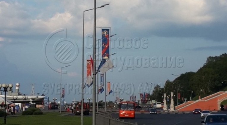Освещение опорами НПК-8,0/9,5-02-ц. Нижневолжской набережной, г. Нижний Новгород.