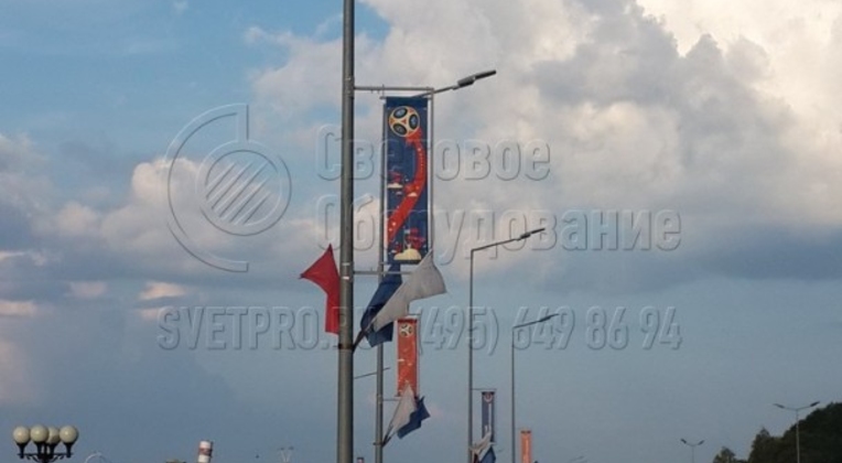 Освещение Нижневолжской набережной, г. Н. Новгород с помощью опор НПК-8,0/9,5-02-ц.